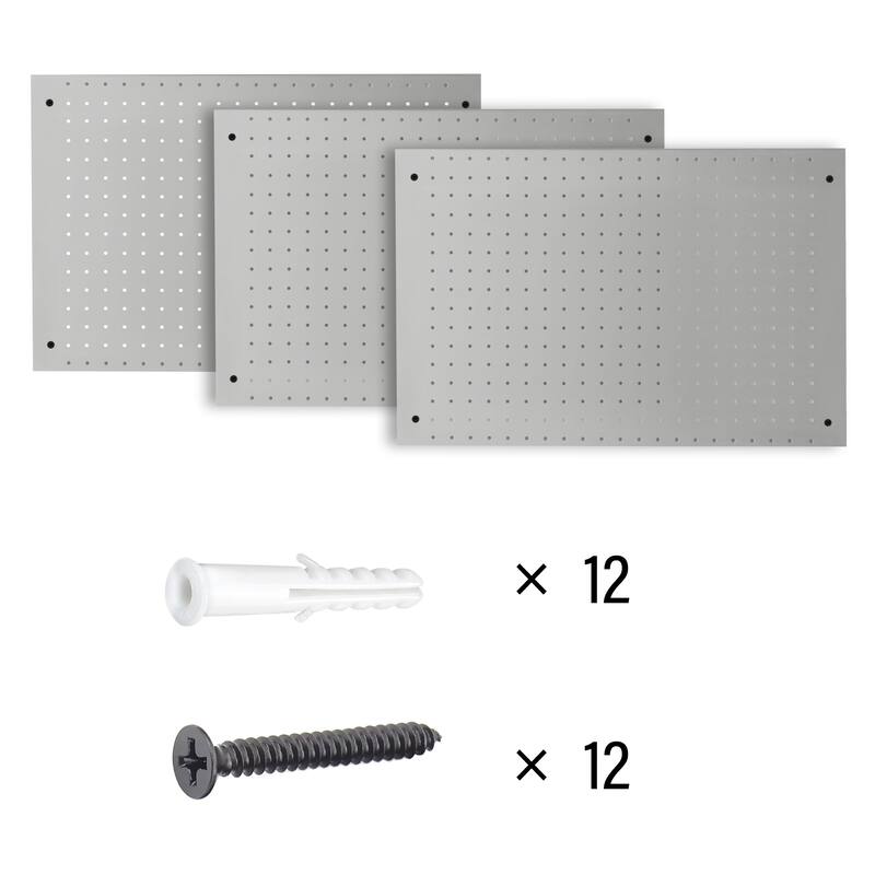 LUGO™ 3PC Pegboard Wall Organizer Panels 24"x16", Gray Bed Bath & Beyond 39169001